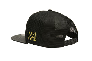 OODUA | The Ife head in “gold" plated metal on Black suede Snapback Hat by 24 Apparel